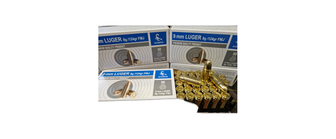 Amunicja STV Scorpio FMJ 8g kal. 9x19